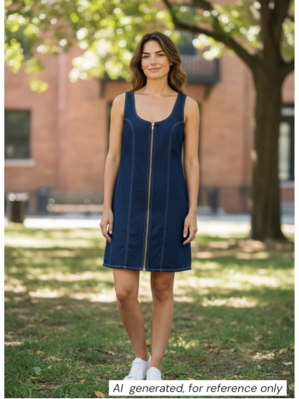 SMASH + TESS Sleeveless Blue Denim Mini Dress, Casual Streetwear, Sz M